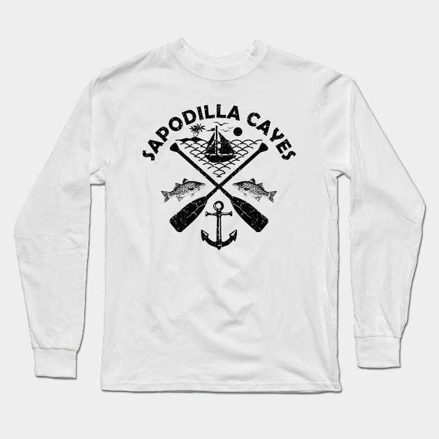 Sapodilla Cayes Beach, Belize, Boat Paddle Long Sleeve T-Shirt by JahmarsArtistry - APA